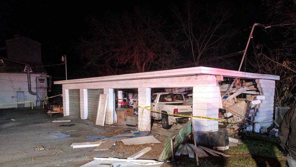 Pickup truck crashes into garage in Dauphin County