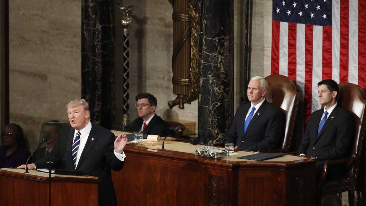 Trump addresses Congress, taking lighter tone in outlining vision