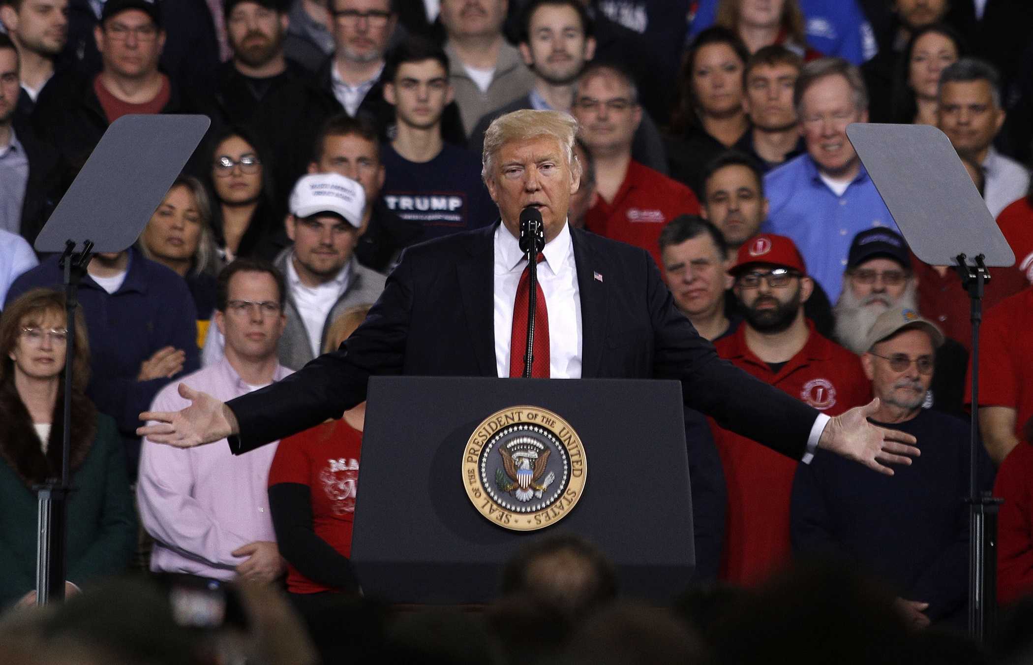 President Trump Holds Rally In Michigan