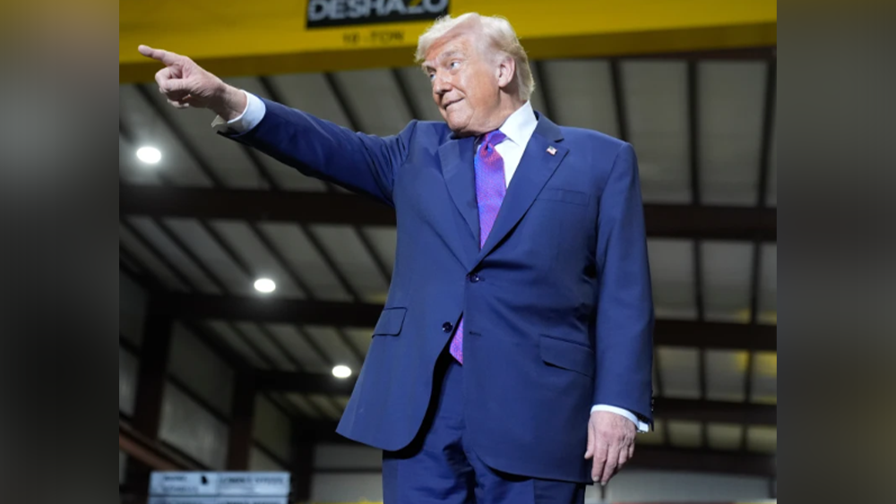 In Georgia visit, President Trump praises tariffs and says Democrats 'cheated like dogs' in 2020
