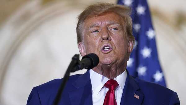 Former President Donald Trump speaks at his Mar-a-Lago estate Tuesday, April 4, 2023, in Palm Beach, Fla. Timothy Parlatore, a key lawyer for former President Donald Trump says he's leaving the legal team, a move that comes as a special counsel investigation into the retention of classified documents shows signs of being in its final stages. Timothy Parlatore told The Associated Press that his departure had nothing to do with Trump and was not a reflection on his view of the Justice Department's investigation, which he has long called misguided and overly aggressive, or on the strength of the government's evidence.