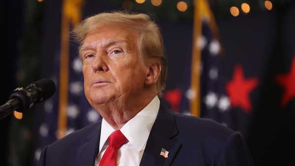 Republican presidential candidate and former U.S. President Donald Trump looks on during a campaign event on Dec. 19, 2023, in Waterloo, Iowa.
