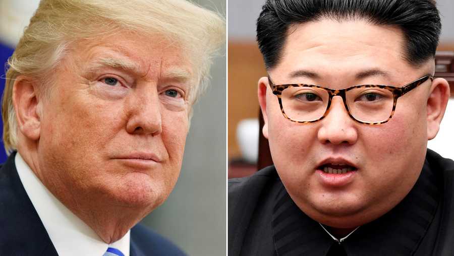 U.S. President Donald Trump (left) and North Korean leader Kim Jong Un (right).