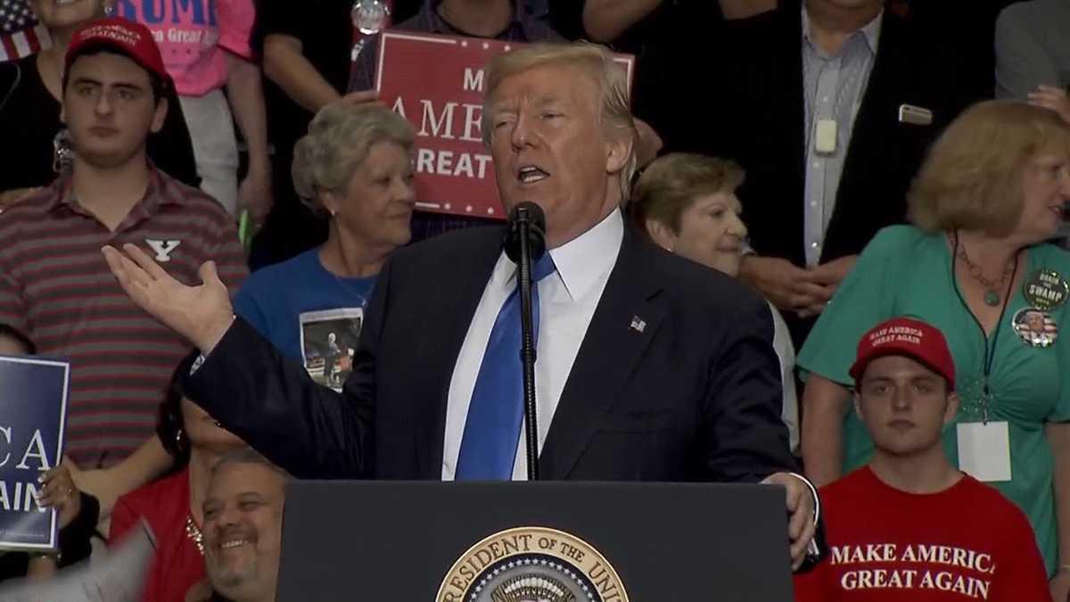 At rally in Youngstown, Ohio, Trump says liberation from 'Obamacare