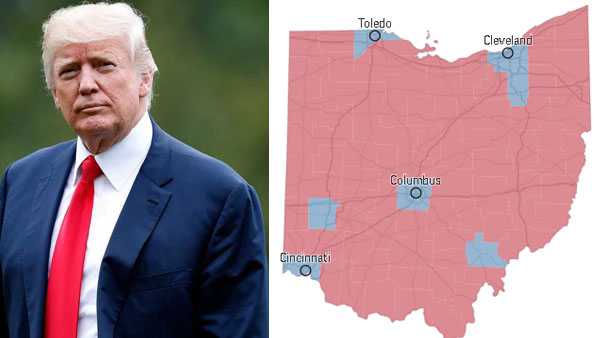 County By County Map How President Donald Trump Won Ohio