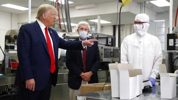 President Trump tours Puritan Medical Supplies