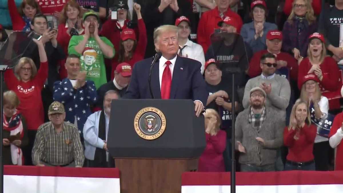 President Trump holds rally in Hershey, Pennsylvania