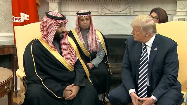 Crown Prince Mohammed bin Salman of Saudi Arabia meets with U.S. President Donald Trump