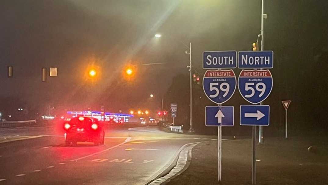 Lane shifts on Interstate 59 in Trussville delayed due to wet and foggy weather