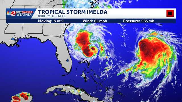 Tropical Storm Imelda moving away from US coast