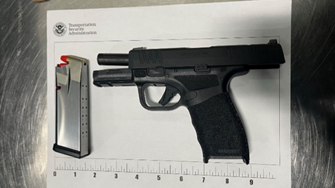 this handgun is one of 16 firearms discovered at tsa chckpoints at the des moines international airport in 2024 -- an all-time high.