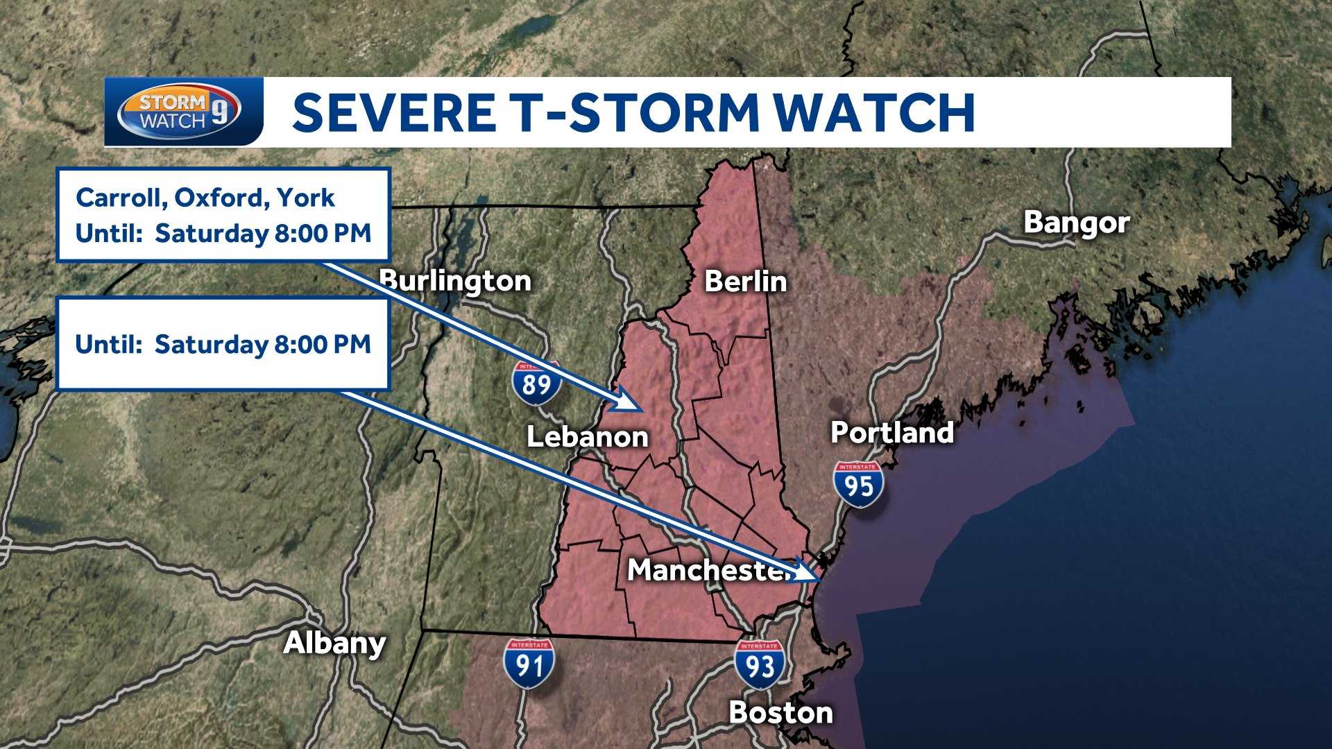 Severe Thunderstorm Watch Issued For Entire State Until 8 P.m.