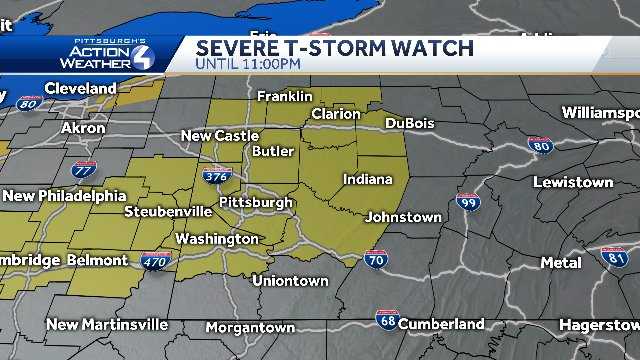 Severe Thunderstorm Watch In Effect For Much Of Western Pa. Area Until ...