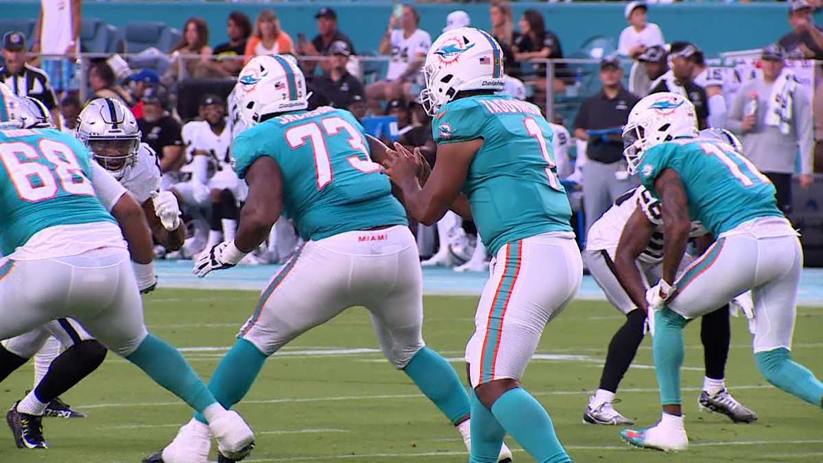 Tagovailoa makes preseason debut; Raiders top Dolphins 15-13