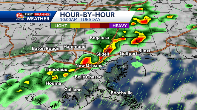 New Orleans weather forecast how much will it rain when it starts