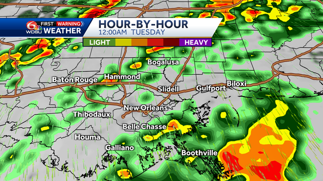 New Orleans weather forecast will a tornado hit tonight flooding