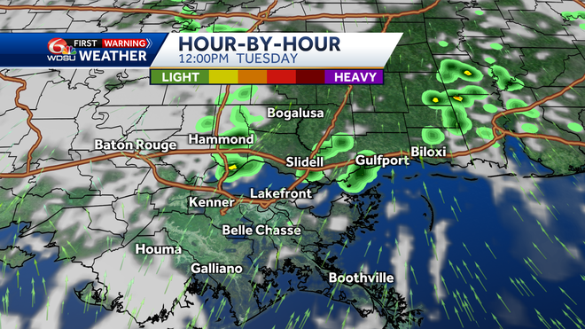 New Orleans weather forecast high temp rain chances severe storms