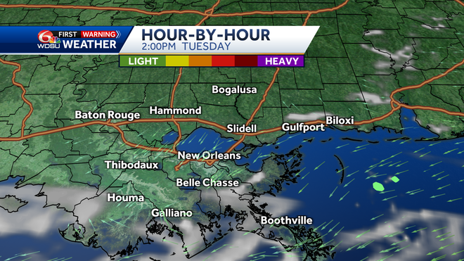New Orleans weather forecast how cool morning how warm afternoon