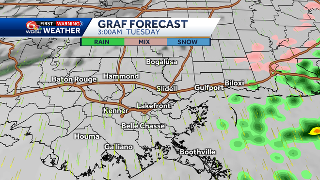 New Orleans forecast how cold will it be low temps this week