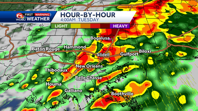 New Orleans weather forecast chance of a tornado will it flood