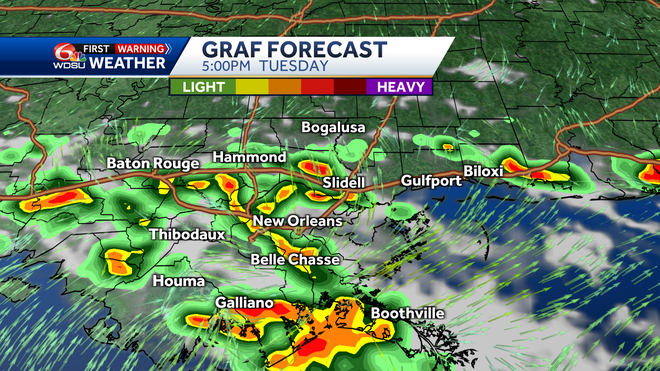 New Orleans weather forecast rain chance high temp tropic outlook