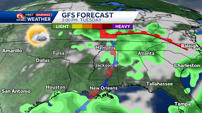 New Orleans forecast temperatures humidity rain chances