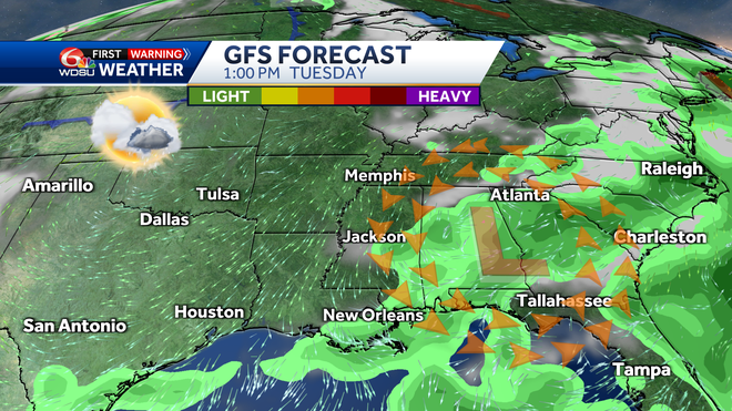 New Orleans weather forecast weekend humidity rain chances
