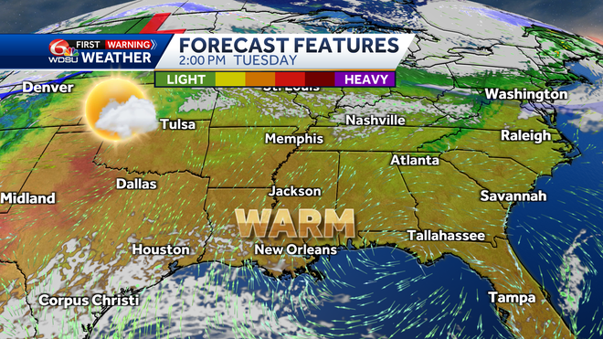 New Orleans forecast fog smoke air quality high temp rain chances