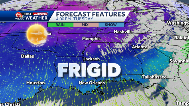 New Orleans forecast how cold will it be low temps this week