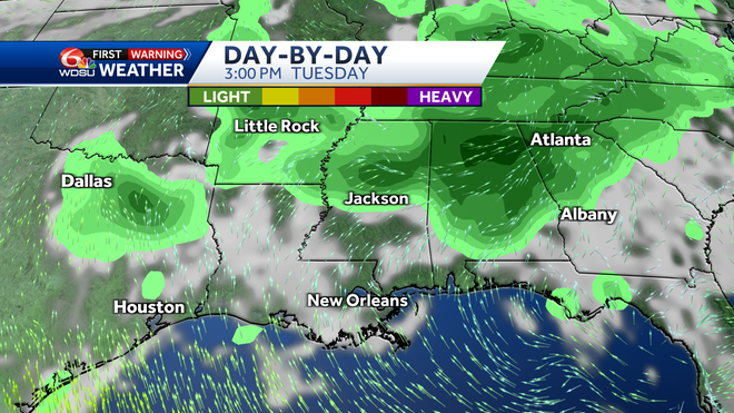New Orleans weather forecast rain chances high temps rain amounts