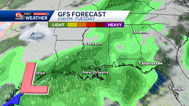 Weather features on Tuesday