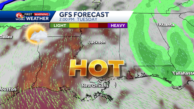 New Orleans weather forecast rain chance fog high temp flood risk