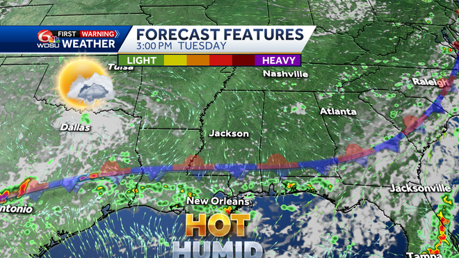 New Orleans weather forecast rain chance high temp tropic outlook