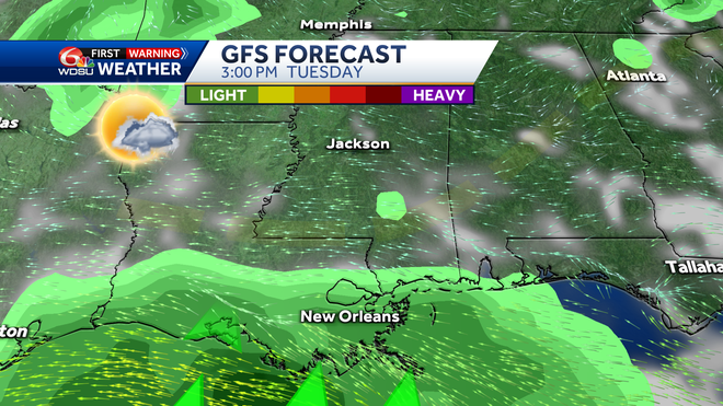 New Orleans weather forecast Wednesday high temps rain chances