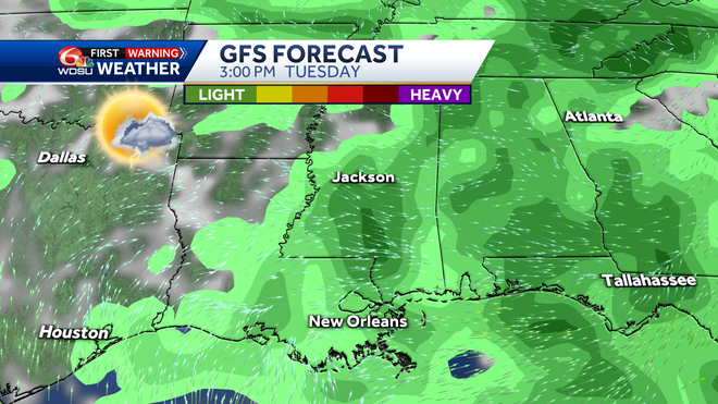 New Orleans weather forecast Friday high temp rain chance heat