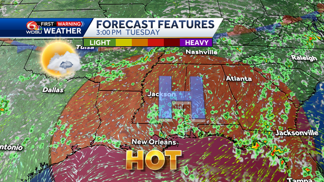New Orleans weather heat advisory high temp heat index hurricane