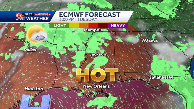 New Orleans weather forecast extreme heat warning high temp storm