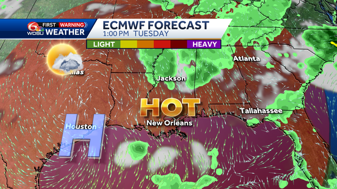 Tuesday weather features
