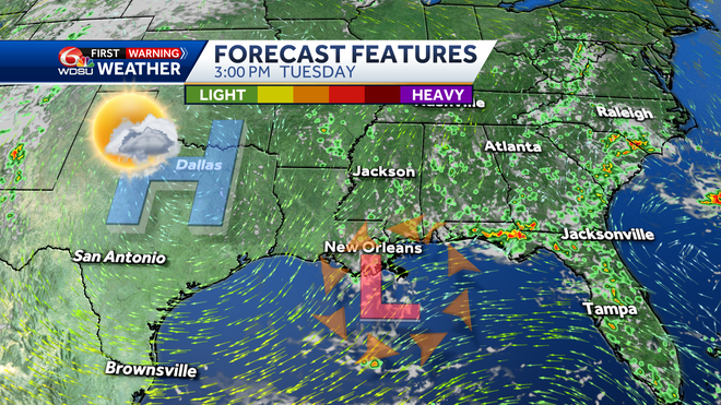 Tuesday weather features