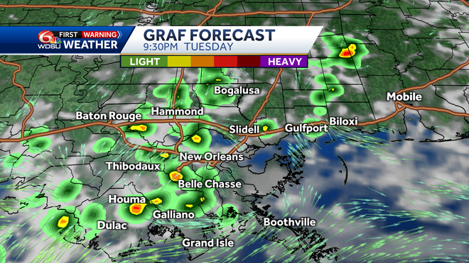 GRAF forecast 9:30 pm on Tuesday