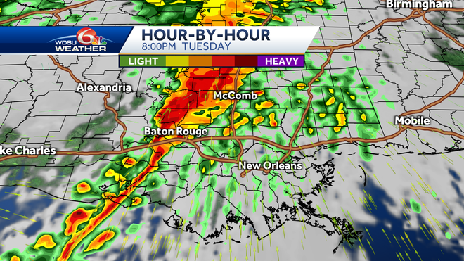 New Orleans severe storms tornadoes high winds