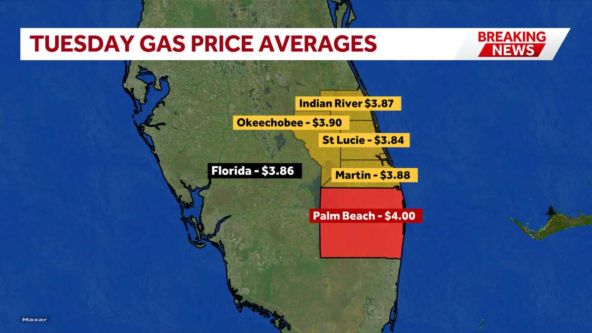 Gas prices surge to $4 per gallon in Palm Beach County