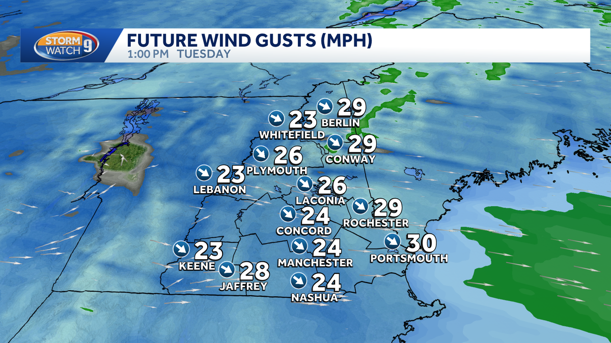 Breezy, colder conditions return Tuesday in NH; mountain snow showers possible