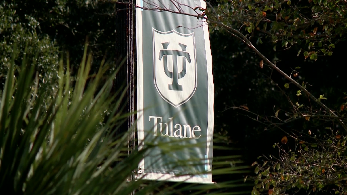 A picture of a Tulane University banner