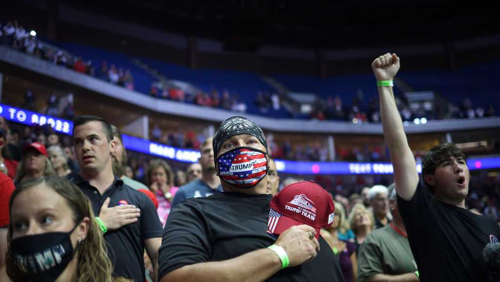 Crowd gathers for Tulsa rally, donning President Trump gear amid ...