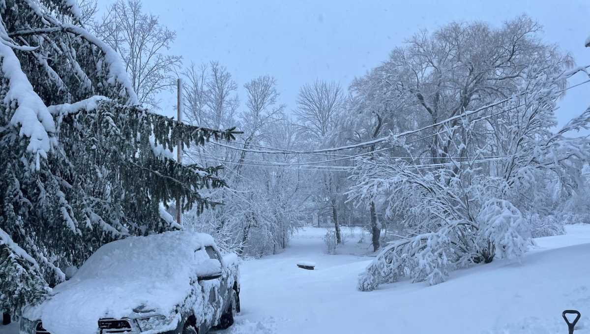 Nor'easter snowfall totals in Maine towns