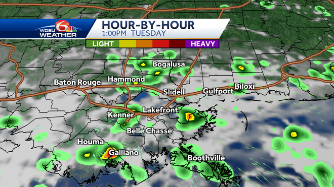 New Orleans forecast storms highs heat index severe weather