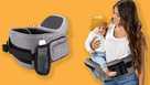Tushbaby - Safety-Certified Hip Seat Baby Carrier - Mom’s Choice Award Winner, Seen on Shark Tank, Ergonomic Carrier for Newborns & Toddlers, Grey