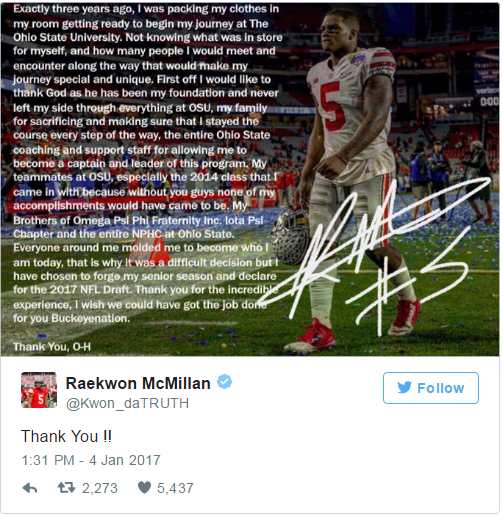 Meet a Buckeye: Raekwon McMillan