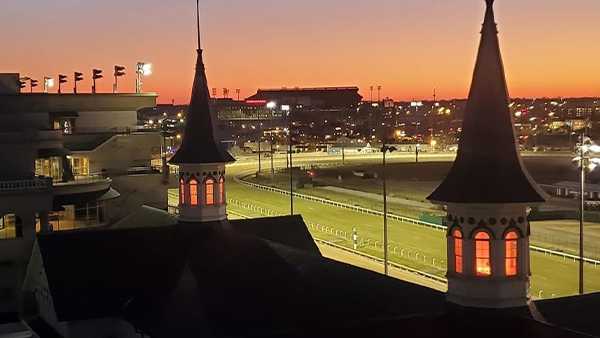 Churchill Downs Twin Spires lit orange to honor Cincinnati Bengals